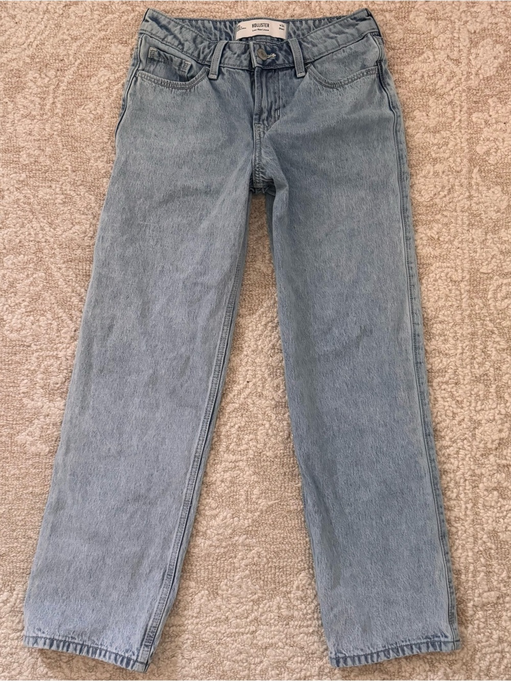 hollister low rise loose jeans (light wash)